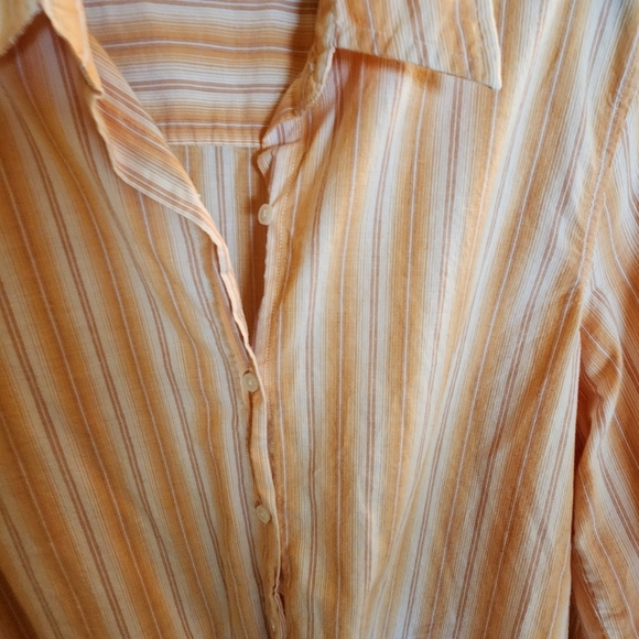 AEO button down womens striped orange Vintage - Picture 7 of 8